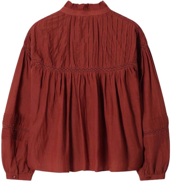 Sissy-Boy blousetop roodbruin broderie - Foto 3