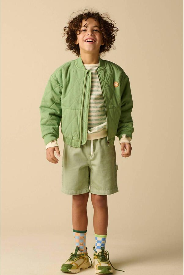 Sissy-Boy bomberjack quilted met backprint groen