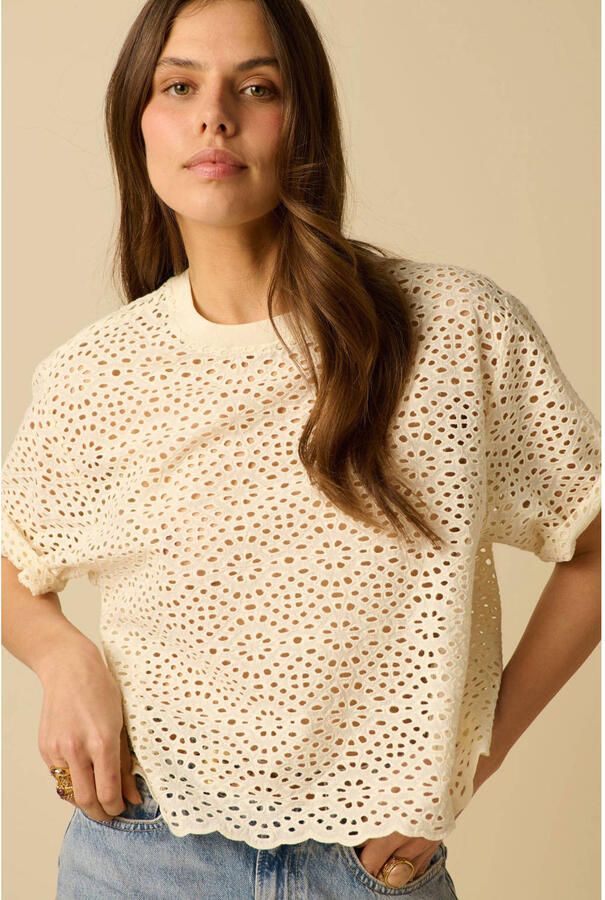 Sissy-Boy broderie T-shirt ecru