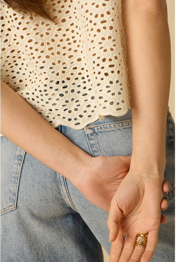 Sissy-Boy broderie T-shirt ecru - Foto 2
