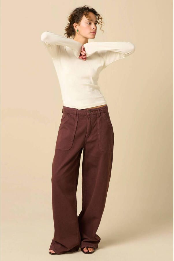 Sissy-Boy regular waist barrel jeans donkerbruin