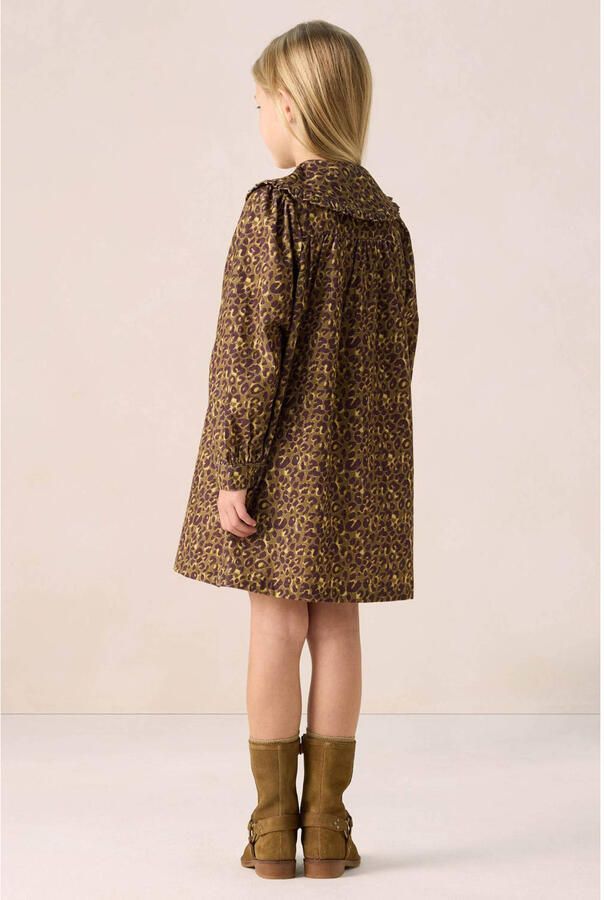 Sissy-Boy corduroy blousejurk met panterprint donkergroen - Foto 3