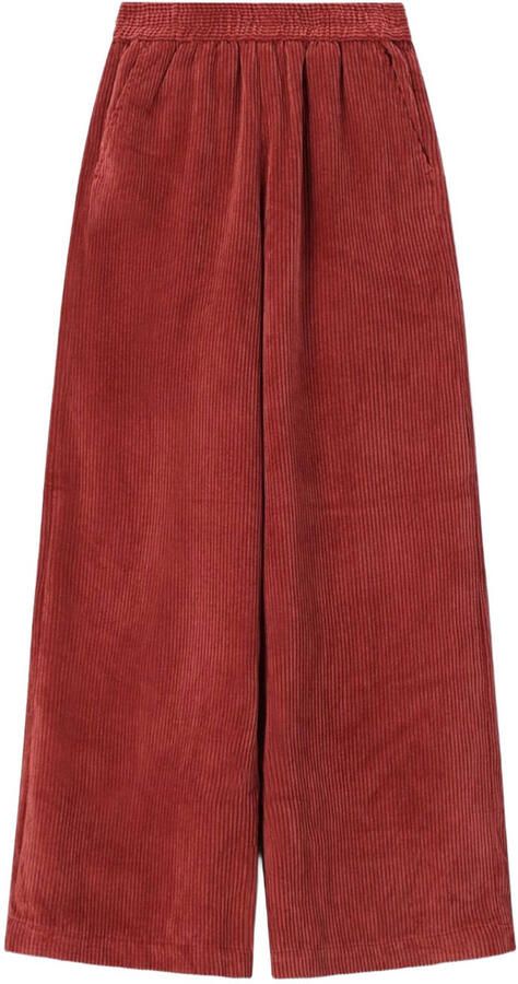 Sissy-Boy corduroy wide leg high waist broek donkerrood