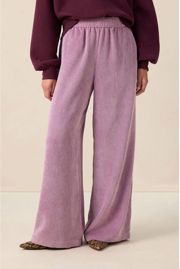 Sissy-Boy corduroy wide leg high waist broek lavendel - Foto 3
