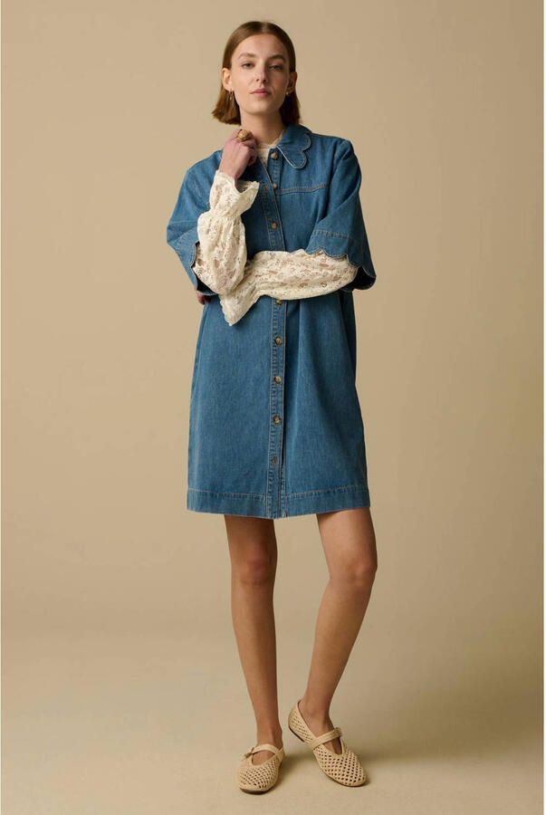 Sissy-Boy denim blousejurk mediumblauw