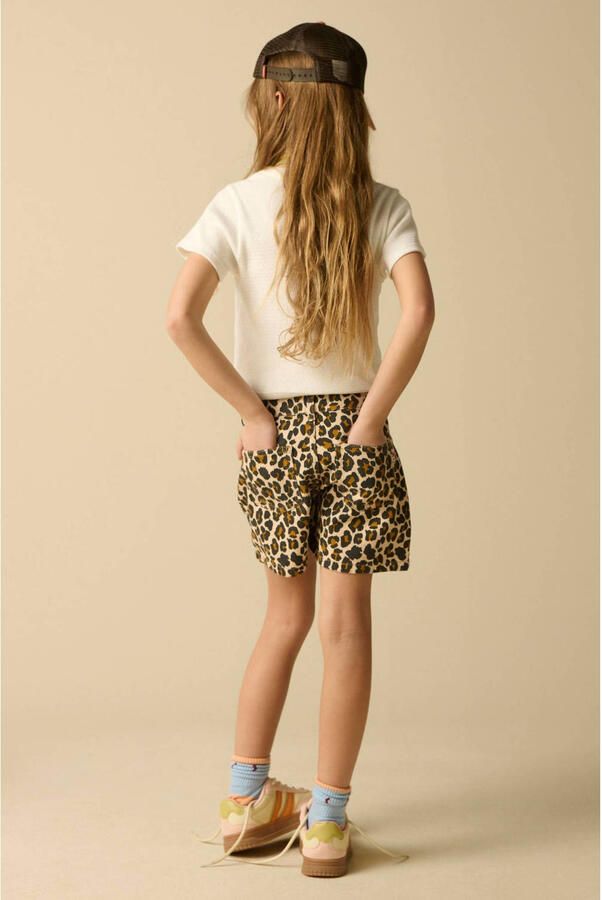 Sissy-Boy denim short met panterprint bruin - Foto 3