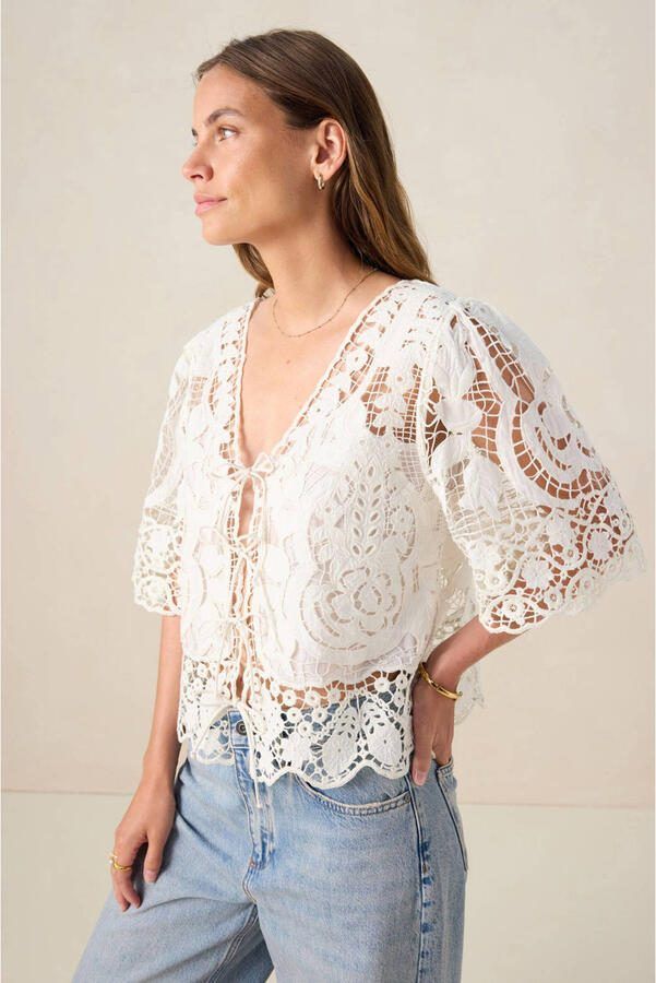 Sissy-Boy gebloemde blouse wit