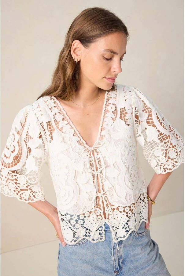 Sissy-Boy gebloemde blouse wit - Foto 2
