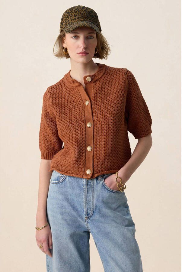 Sissy-Boy gebreid vest cognac