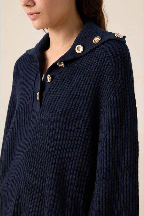 Sissy-Boy gebreide trui met wol donkerblauw - Foto 3