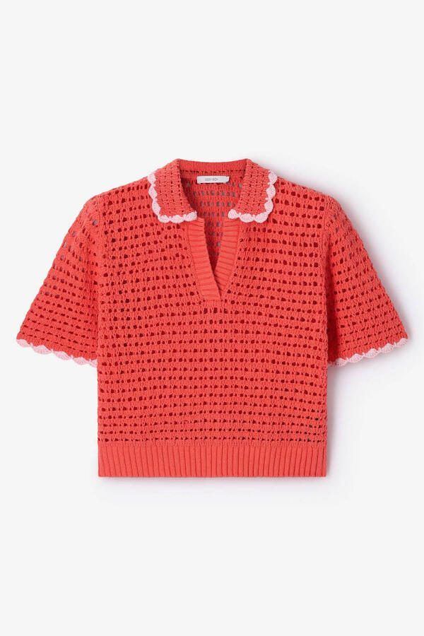 Sissy-Boy gehaakte polo donkeroranje - Foto 3