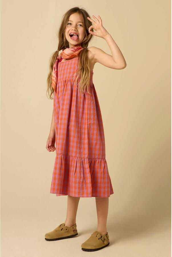Sissy-Boy geruite maxi jurk donker oranje