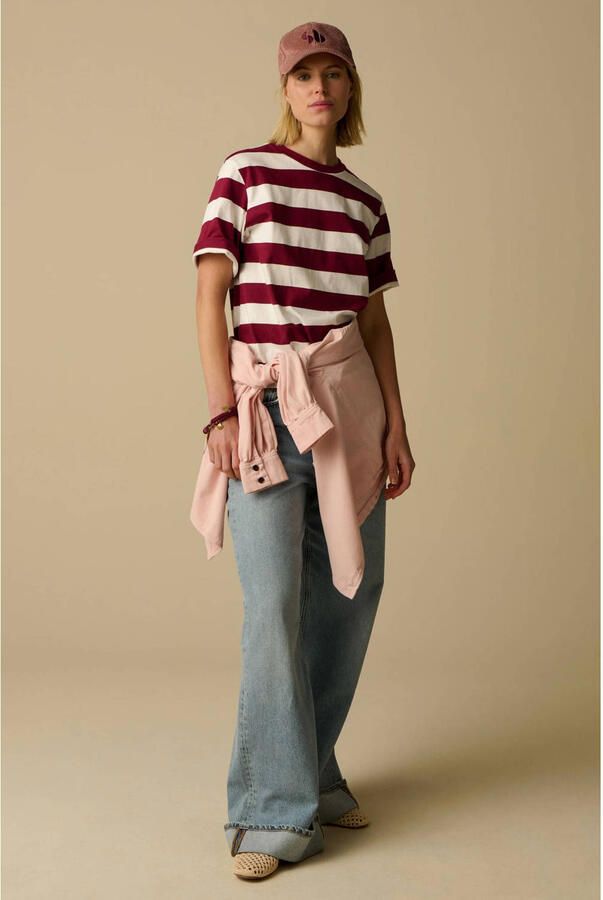 Sissy-Boy gestreept T-shirt donkerrood - Foto 3