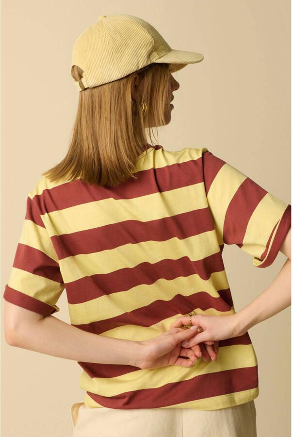 Sissy-Boy gestreept T-shirt donkerrood - Foto 3