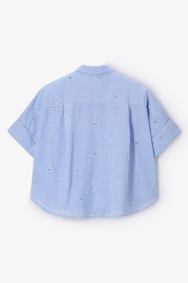 Sissy-Boy gestreepte blouse met pailletten blauw - Foto 2