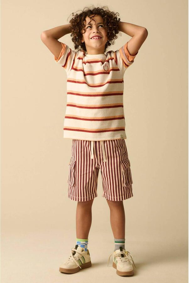 Sissy-Boy gestreepte cargo short donkerrood