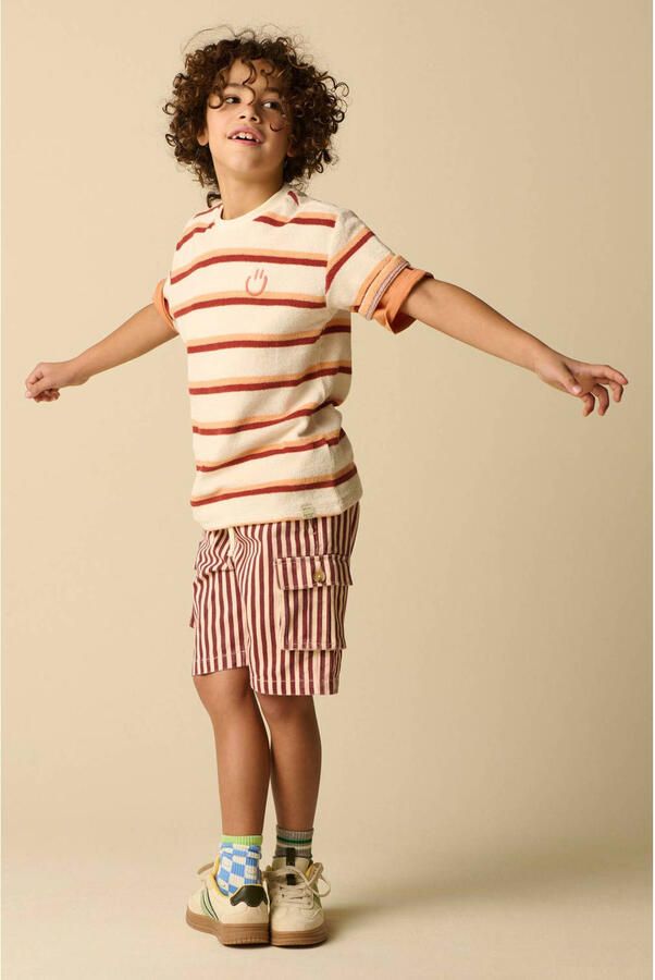Sissy-Boy gestreepte cargo short donkerrood - Foto 2