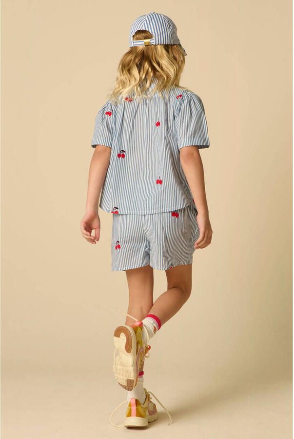 Sissy-Boy gestreepte korte broek met borduursels blauw - Foto 3
