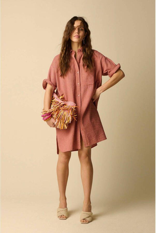 Sissy-Boy gestreepte midi jurk roze