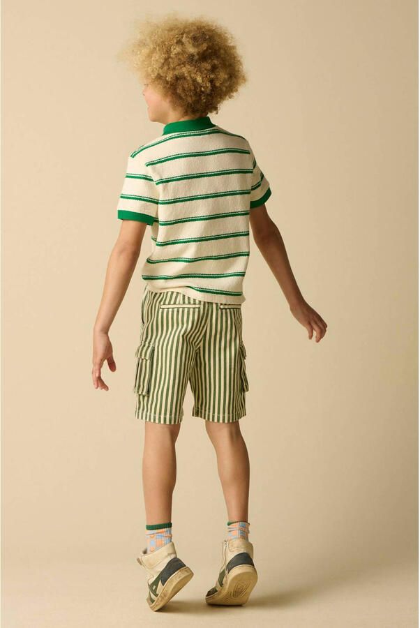 Sissy-Boy gestreepte polo groen fijn gebreid - Foto 2