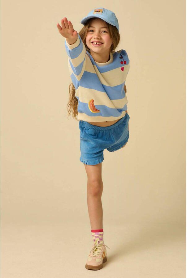 Sissy-Boy gestreepte sweater met borduursels blauw