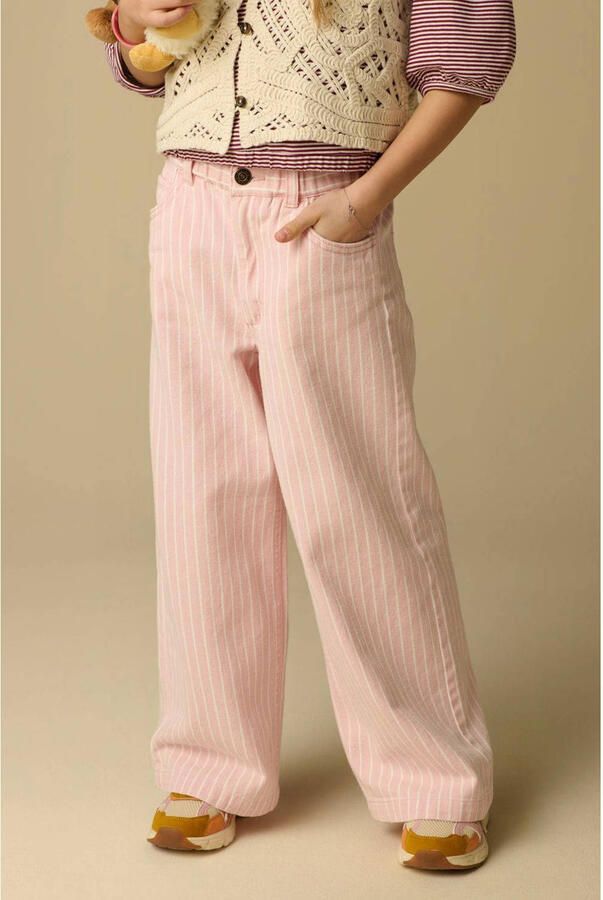 Sissy-Boy gestreepte wide leg jeans lichtroze