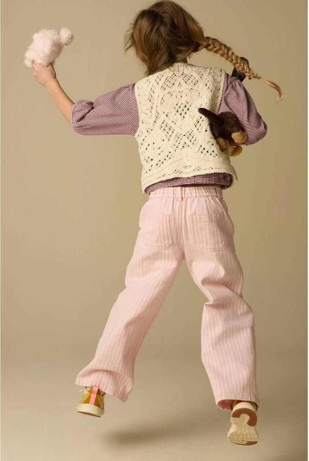 Sissy-Boy gestreepte wide leg jeans lichtroze - Foto 2