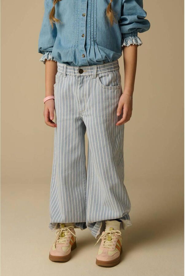 Sissy-Boy gestreepte wide leg jeans light blue denim