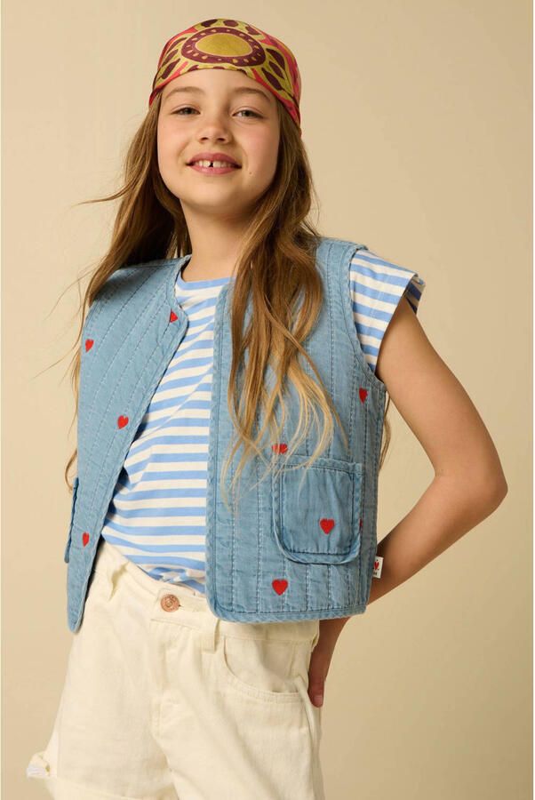 Sissy-Boy gilet met borduursels lichtblauw