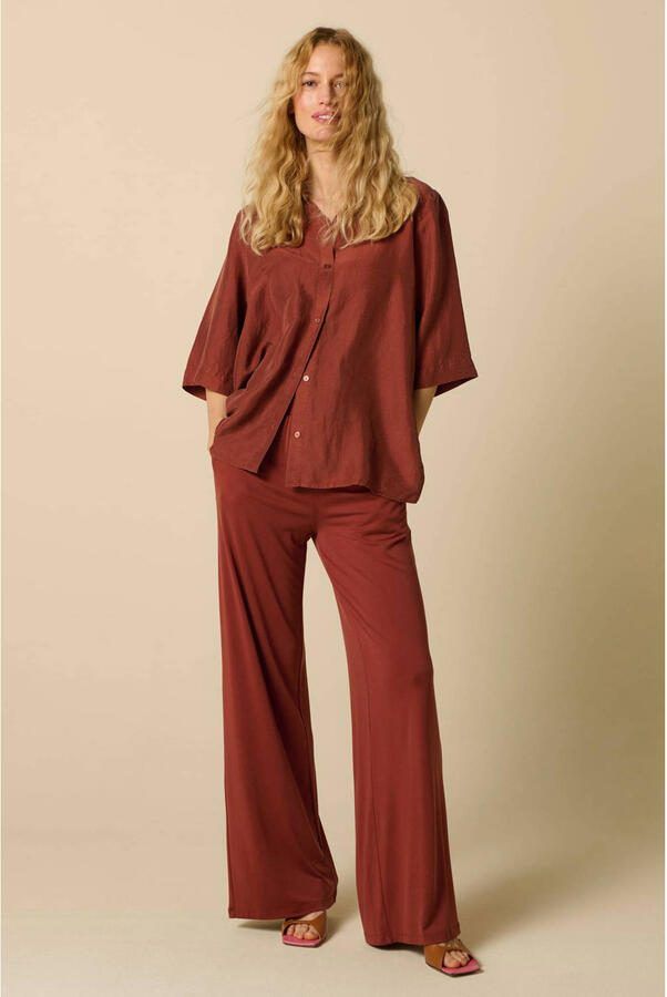 Sissy-Boy high waist wide leg broek donkerrood