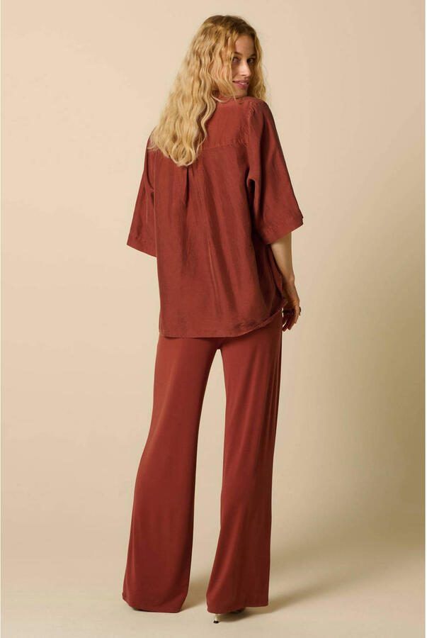 Sissy-Boy high waist wide leg broek donkerrood - Foto 2