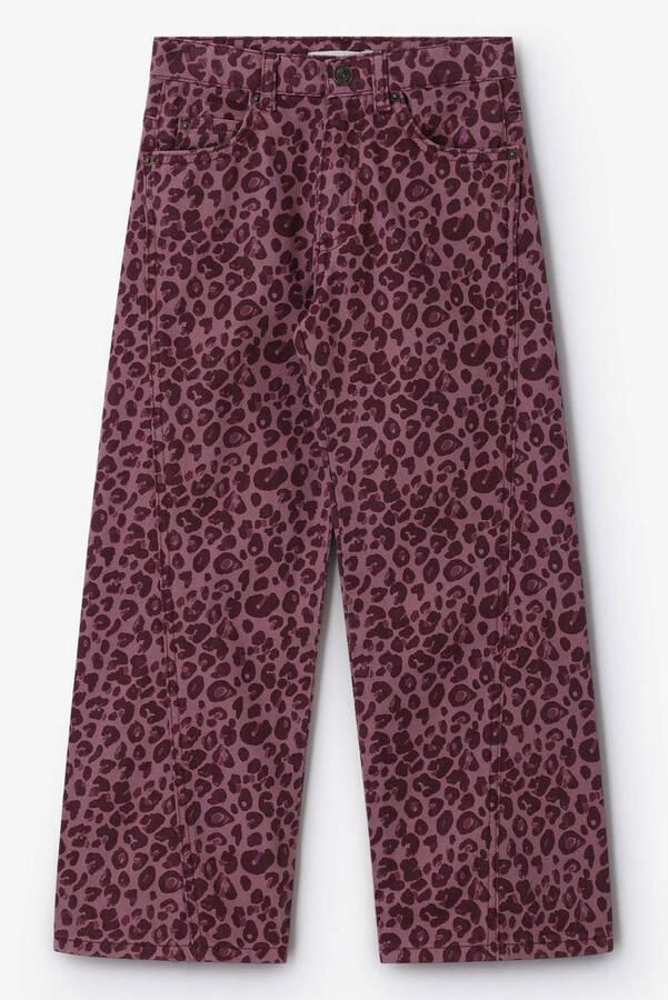 Sissy-Boy high waist straight leg jeans met panterprint roze