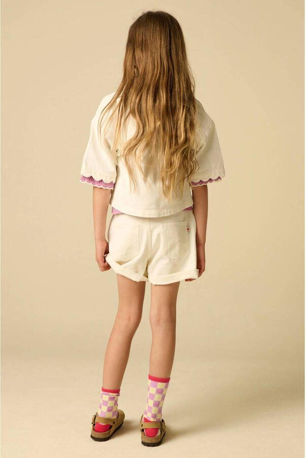 Sissy-Boy katoenen jas met golvende afwerking wit - Foto 3