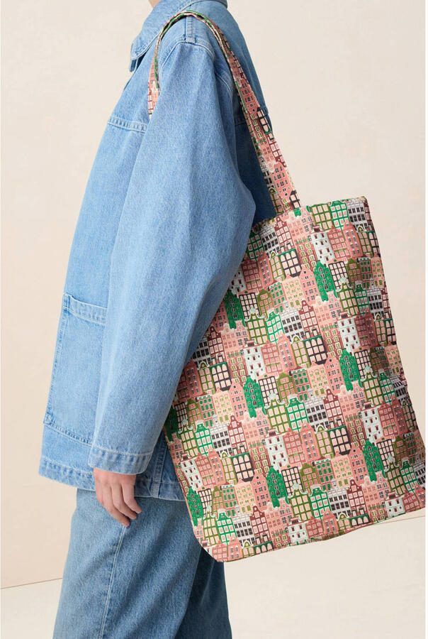 Sissy-Boy katoenen tas roze groen wit