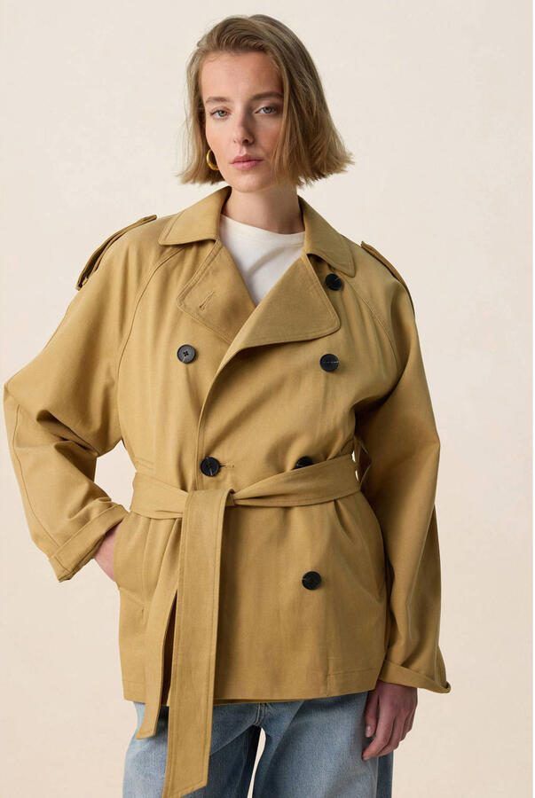 Sissy-Boy katoenen trenchcoat lichtbruin