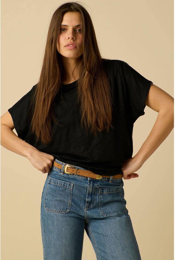 Sissy-Boy linnen T-shirt zwart - Foto 2