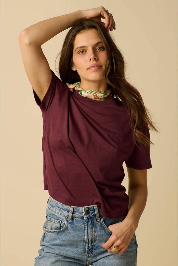 Sissy-Boy lyocell T-shirt donkerrood