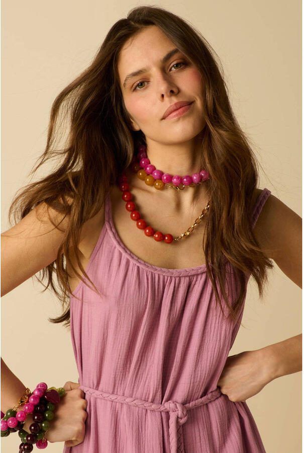 Sissy-Boy maxi jurk met ceintuur lila