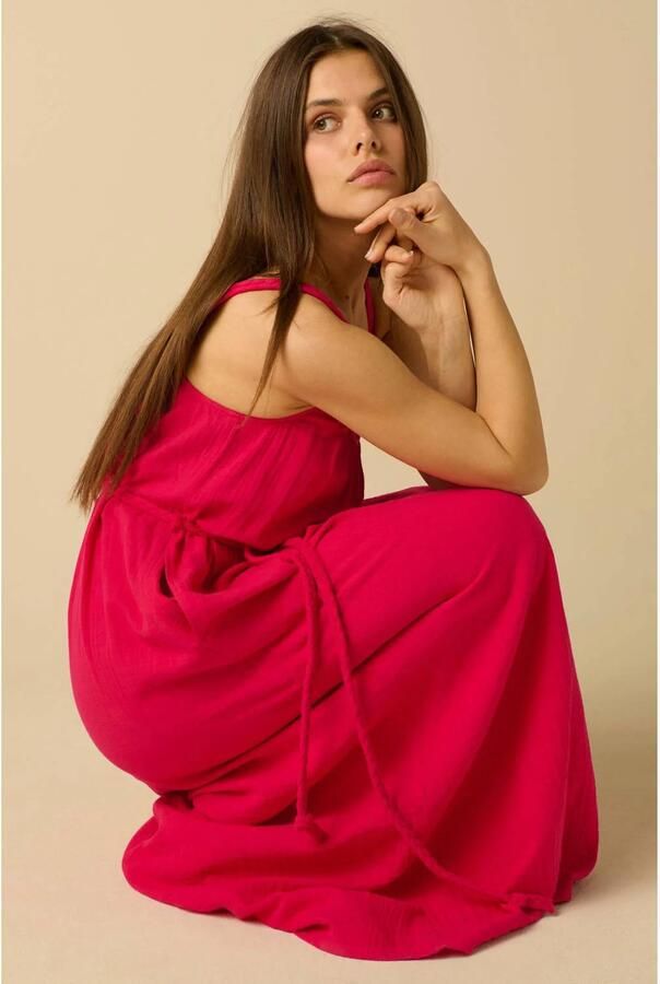 Sissy-Boy maxi zomerjurk met ceintuur roze - Foto 2