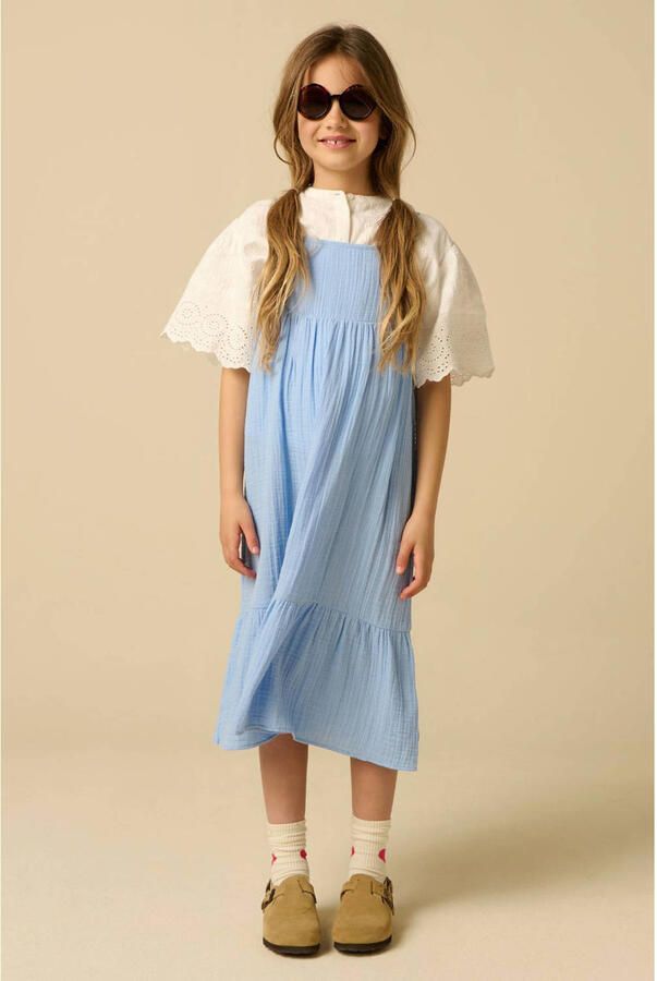 Sissy-Boy maxi zomerjurk met plooien lichtblauw