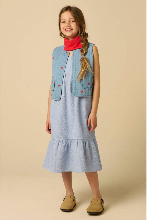 Sissy-Boy gestreepte maxi zomerjurk blauw