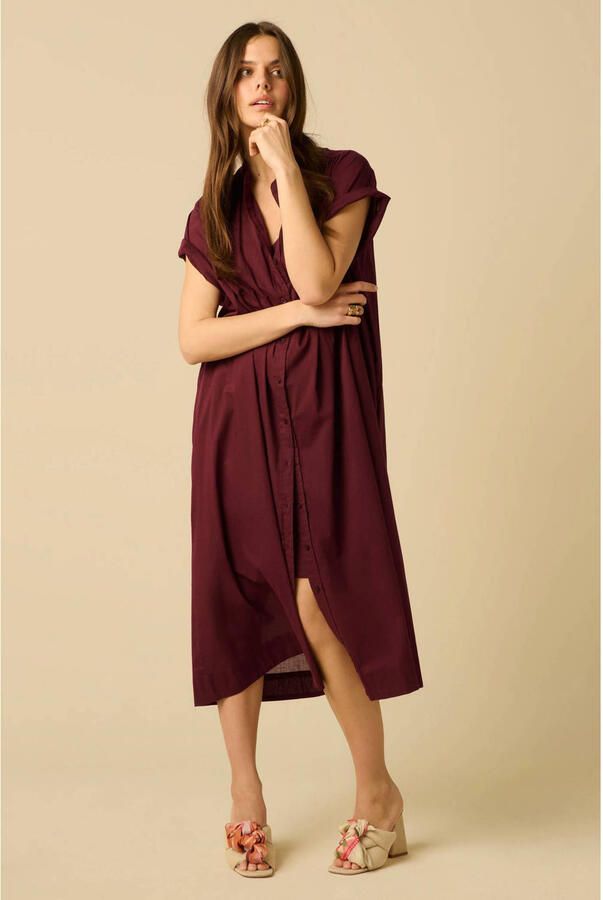 Sissy-Boy midi jurk met ceintuur donkerrood