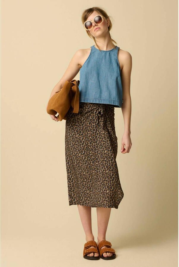 Sissy-Boy midirok met panterprint bruin
