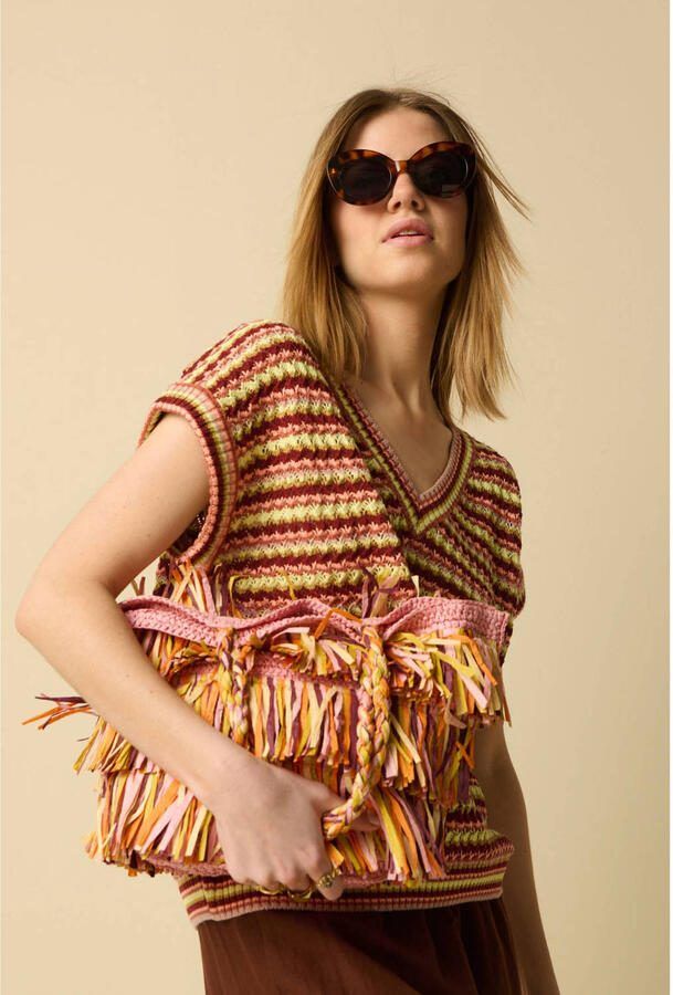 Sissy-Boy raffia shopper multi