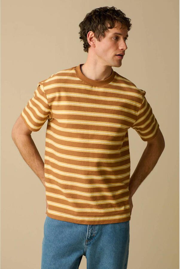 Sissy-Boy regular fit gestreept T-shirt bruin - Foto 3