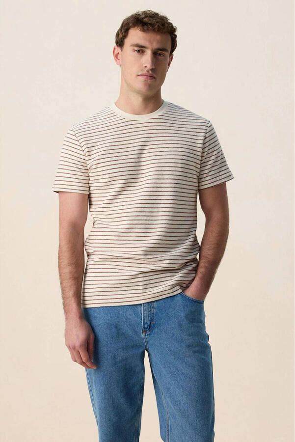 Sissy-Boy regular gestreepte T-shirt donkerbruin