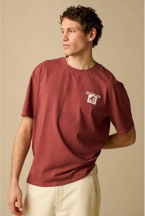 Sissy-Boy regular T-shirt met backprint donkerrood