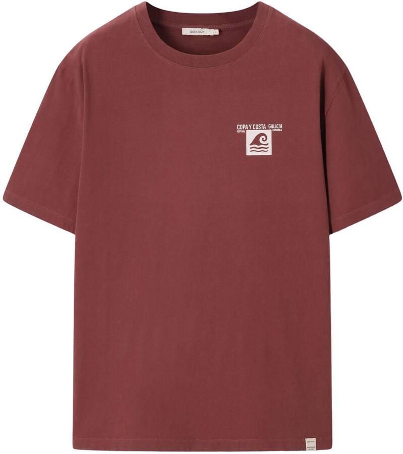 Sissy-Boy regular T-shirt met backprint donkerrood - Foto 2