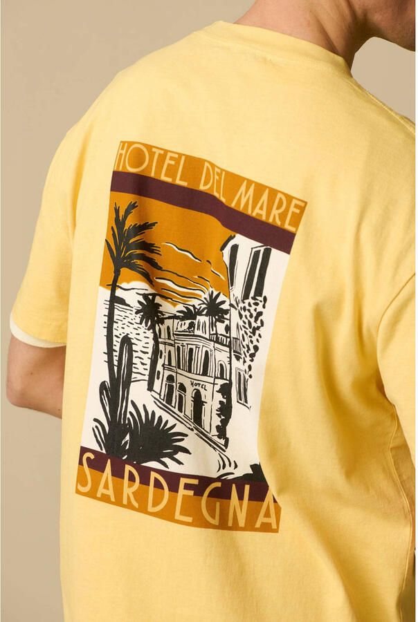 Sissy-Boy regular T-shirt met backprint geel - Foto 2