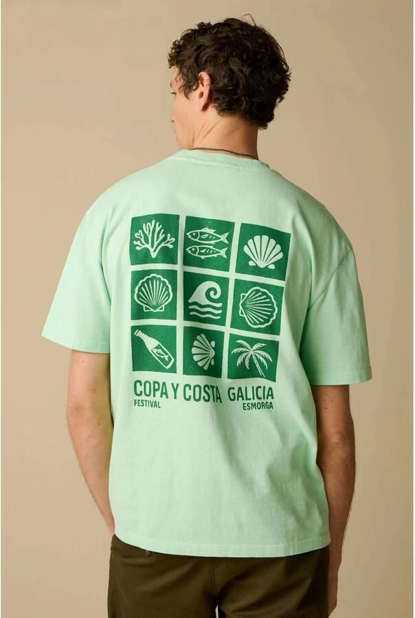 Sissy-Boy regular T-shirt met backprint groen - Foto 3